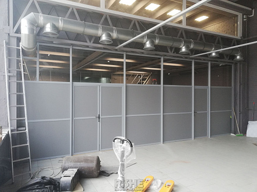 Перегородки S2 производственные комбинированные алюминиевые  Перегородки S2 производственные комбинированные алюминиевые