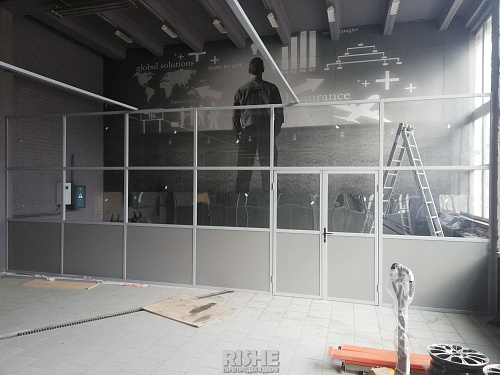 Перегородки S2 производственные комбинированные алюминиевые  Перегородки S2 производственные комбинированные алюминиевые