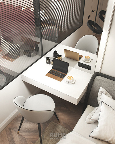 Перегородки в квартиру с встроенными жалюзи черного цвета Перегородки в квартиру с встроенными жалюзи черного цвета