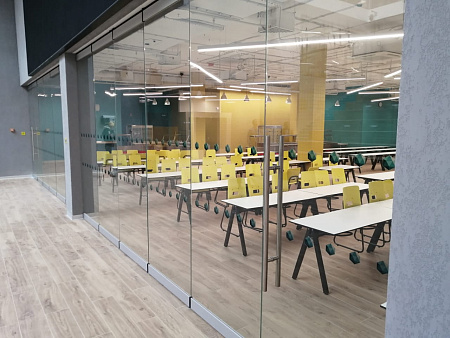 Перегородки Раздвижные Трансформеры CRYSTAL Цельностеклянные Перегородки Раздвижные Трансформеры CRYSTAL Цельностеклянные